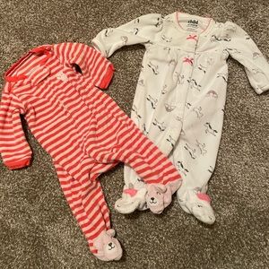 Newborn girls sleepers by carter